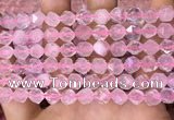 CNG8691 15.5 inches 8mm faceted nuggets rose quartz beads