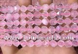 CNG8691 15.5 inches 8mm faceted nuggets rose quartz beads