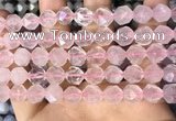 CNG8692 15.5 inches 10mm faceted nuggets rose quartz beads