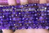 CNG8700 15.5 inches 6mm faceted nuggets amethyst gemstone beads