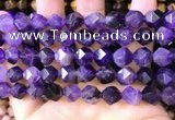 CNG8702 15.5 inches 10mm faceted nuggets amethyst gemstone beads