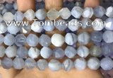 CNG8707 15.5 inches 10mm faceted nuggets blue chalcedony beads