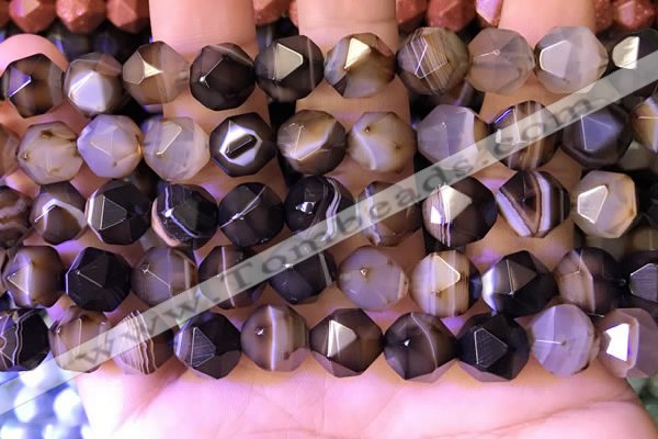 CNG8722 15.5 inches 10mm faceted nuggets agate gemstone beads