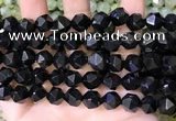CNG8739 15.5 inches 12mm faceted nuggets black agate beads