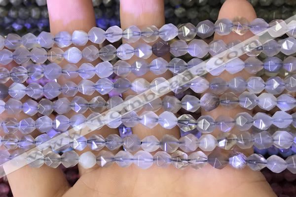 CNG8746 15.5 inches 6mm faceted nuggets grey moonstone beads