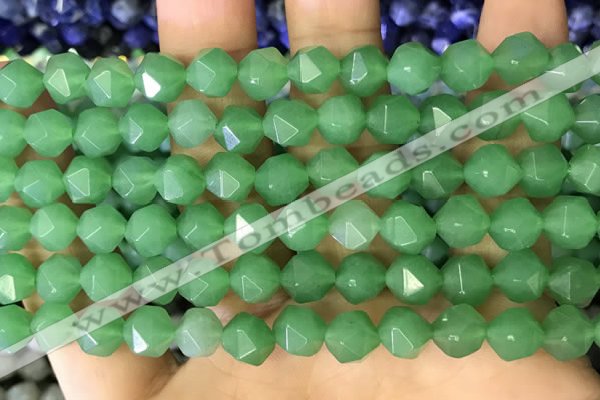 CNG8766 15.5 inches 8mm faceted nuggets green aventurine beads