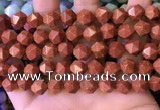 CNG8768 15.5 inches 10mm faceted nuggets goldstone beads wholesale