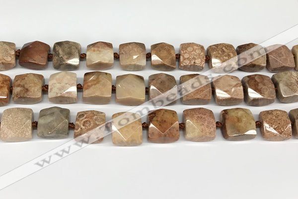 CNG8791 16*17mm - 18*19mm faceted nuggets chrysanthemum agate  beads