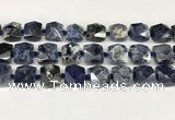 CNG8792 16*17mm - 18*19mm faceted nuggets sodalite  beads