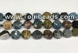 CNG8793 16*17mm - 18*19mm faceted nuggets agate  beads