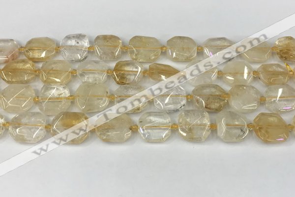 CNG8804 15.5 inches 16mm - 20mm faceted freeform citrine beads