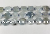 CNG8805 15.5 inches 16mm - 20mm faceted freeform aquamarine beads