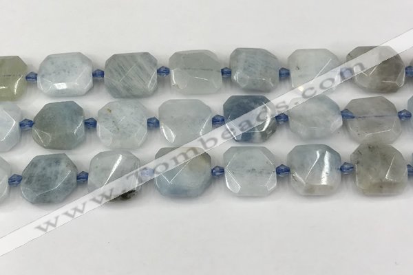 CNG8805 15.5 inches 16mm - 20mm faceted freeform aquamarine beads