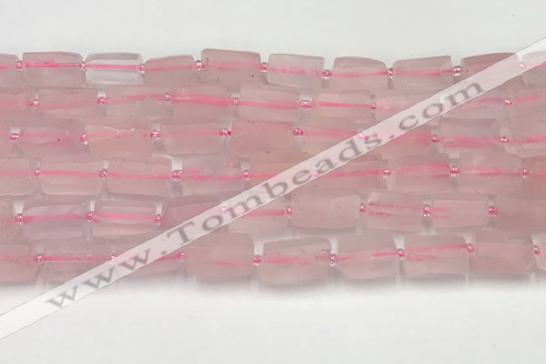 CNG8846 15.5 inches 8*12mm - 10*16mm nuggets matte rose quartz beads