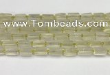 CNG8851 15.5 inches 8*12mm - 10*16mm nuggets matte lemon quartz beads