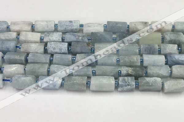 CNG8854 15.5 inches 8*12mm - 10*16mm nuggets matte aquamarine beads