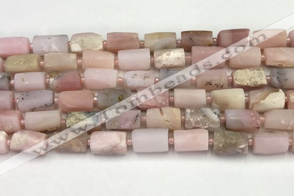 CNG8859 15.5 inches 8*12mm - 10*16mm nuggets matte pink opal beads