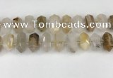 CNG8901 10*25mm - 14*30mm faceted nuggets scenic quartz beads