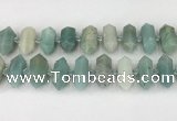 CNG8902 10*25mm - 14*30mm faceted nuggets amazonite beads