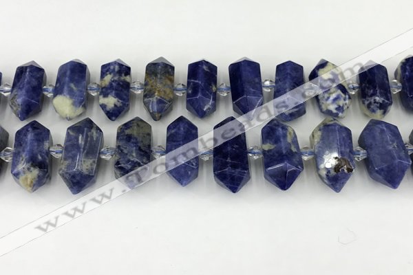 CNG8903 10*25mm - 14*30mm faceted nuggets sodalite beads