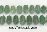 CNG8915 10*25mm - 15*30mm faceted nuggets green aventurine beads