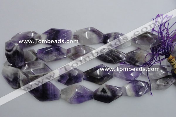 CNG893 15.5 inches 22*30mm faceted freeform dogtooth amethyst beads