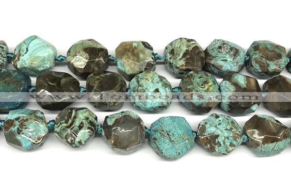 CNG8932 16*17mm - 18*19mm faceted freeform ocean agate beads