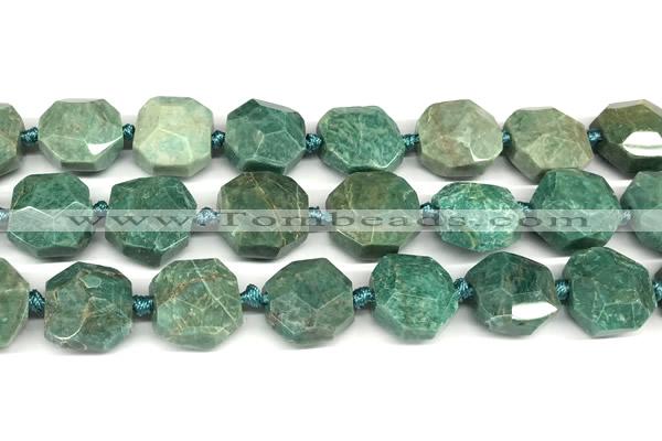 CNG8936 16*17mm - 18*19mm faceted freeform amazonite beads