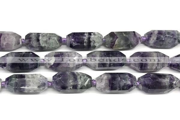 CNG8943 15*30mm - 16*38mm faceted nuggets fluorite beads