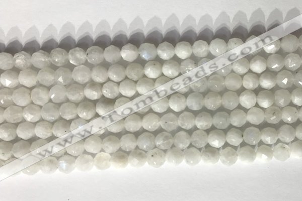 CNG9050 15.5 inches 6mm faceted nuggets white moonstone gemstone beads