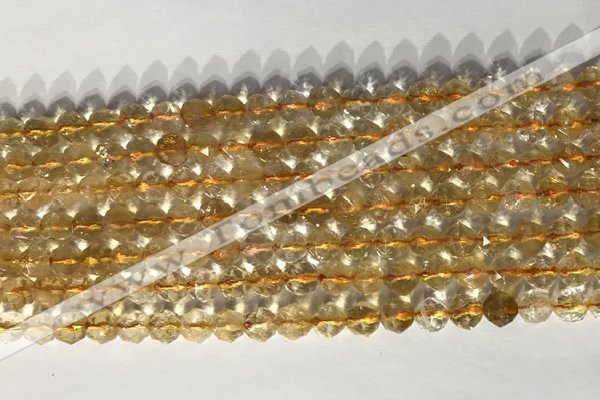 CNG9053 15.5 inches 6mm faceted nuggets citrine gemstone beads