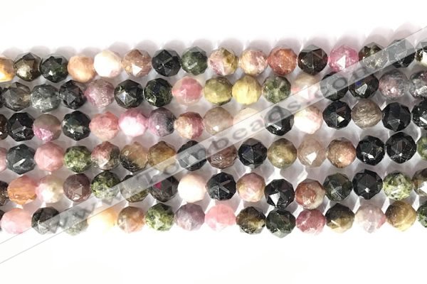 CNG9057 15.5 inches 8mm faceted nuggets tourmaline gemstone beads