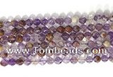 CNG9062 15.5 inches 8mm faceted nuggets purple phantom quartz beads