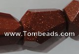 CNG907 15.5 inches 22*30mm faceted nuggets goldstone beads