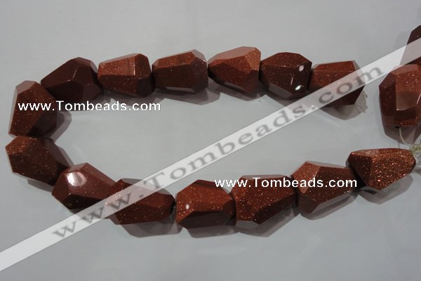 CNG907 15.5 inches 22*30mm faceted nuggets goldstone beads