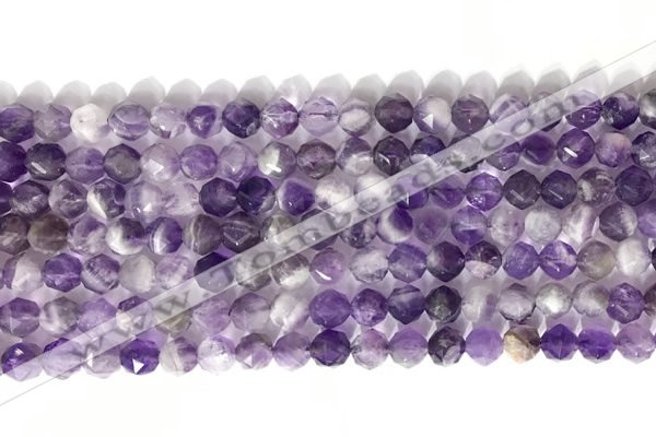 CNG9075 15.5 inches 6mm faceted nuggets dogtooth amethyst gemstone beads