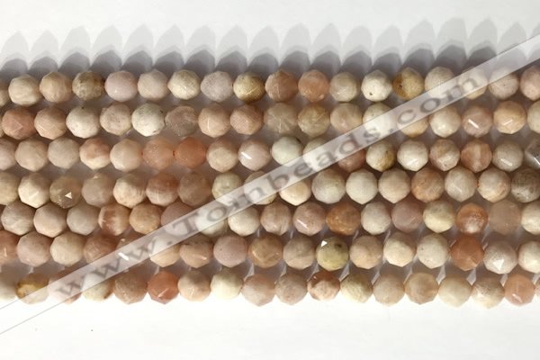 CNG9080 15.5 inches 6mm faceted nuggets moonstone gemstone beads