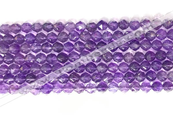 CNG9091 15.5 inches 6mm faceted nuggets amethyst gemstone beads