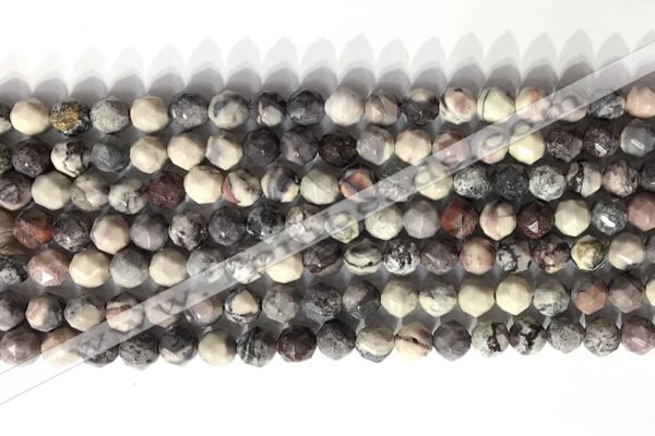 CNG9094 15.5 inches 6mm faceted nuggets purple striped jasper beads