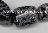 CNG91 15.5 inches 14*16mm - 20*30mm nuggets snowflake obsidian beads