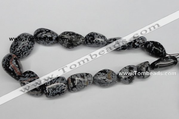 CNG91 15.5 inches 14*16mm - 20*30mm nuggets snowflake obsidian beads