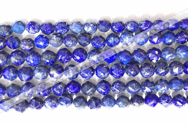 CNG9100 15.5 inches 8mm faceted nuggets lapis lazuli beads