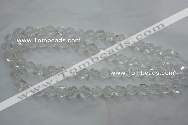 CNG911 15 inches 8mm faceted nuggets white crystal beads