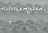 CNG912 15 inches 10mm faceted nuggets white crystal beads