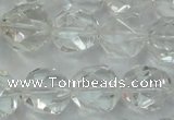 CNG914 15 inches 14mm faceted nuggets white crystal beads