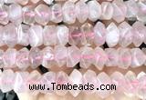 CNG9201 15 inches 7*11mm - 8*12mm faceted nuggets rose quartz beads