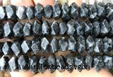 CNG9217 15 inches 7*11mm - 8*12mm faceted nuggets black labradorite beads