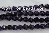 CNG927 15 inches 6mm faceted nuggets amethyst gemstone beads