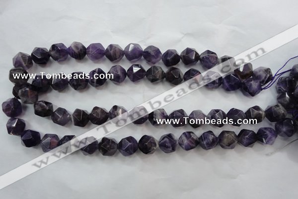 CNG932 15 inches 16mm faceted nuggets amethyst gemstone beads