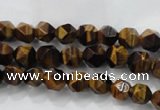 CNG935 15 inches 6mm faceted nuggets yellow tiger eye beads